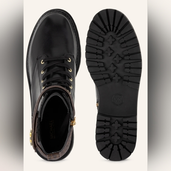 Michael Kors Stark Logo and Leather Combat Boot - Picture 5 of 12